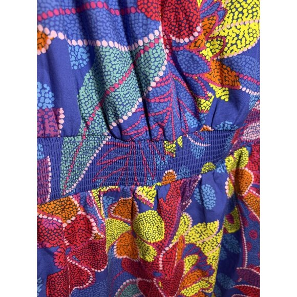 Sugarlips Asymetrical Boho Feminine Floral Lined Midi Dress W/Pockets Size Med - Picture 5 of 7